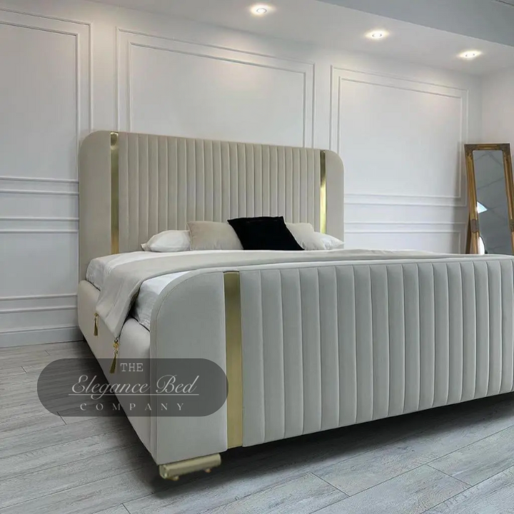 Gold Strip Paneled Upholstered Premium