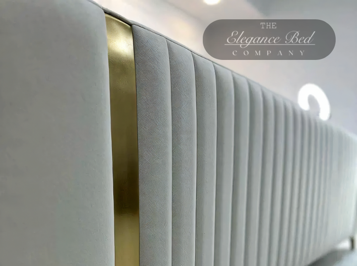 Gold Strip Paneled Upholstered Premium